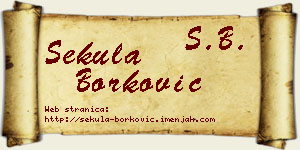 Sekula Borković vizit kartica